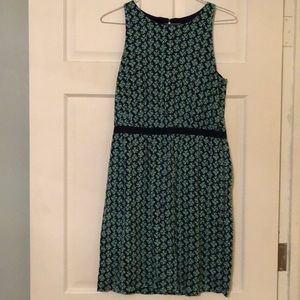 Loft blue and teal sundress with keyhole back